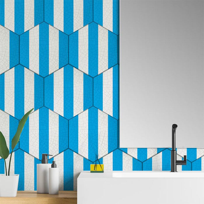 elevenpast Azzuro Chiaia Wall Tile Stickers - Pack of 20