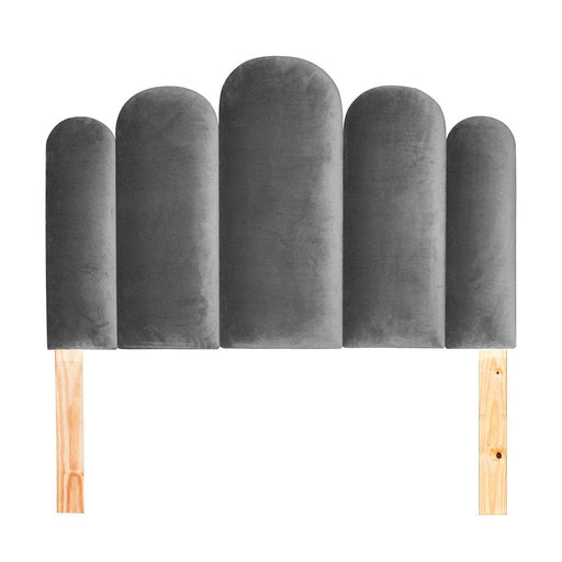 elevenpast Light Grey Boudoir Velvet Headboard Queen Size
