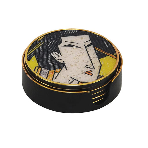 elevenpast Accessories Yellow Geisha Girl Coaster in Teal, Grey or Yellow