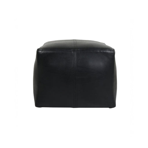 Hertex Haus Stool Square Root Leather Ottoman in Blackwood