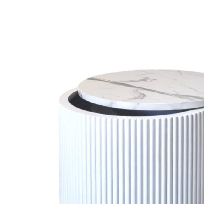 elevenpast Side Table Fluted Marble Storage Side Table