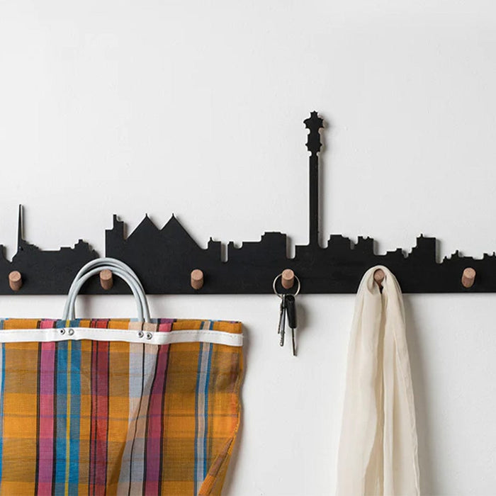 elevenpast Decor Johannesburg Skyline Wall Hooks | Black or White