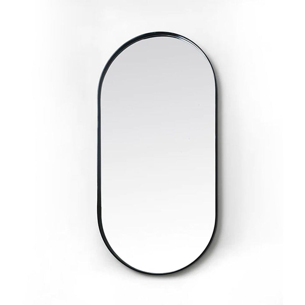 Deep Frame Pod Mirror Black | White– elevenpast
