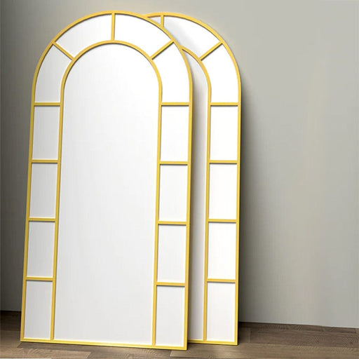 elevenpast Mirrors Soho Arched Floor Mirror Black | Gold