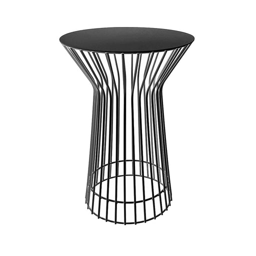 elevenpast Side Table Tall Drum Metal Side Table Black | White