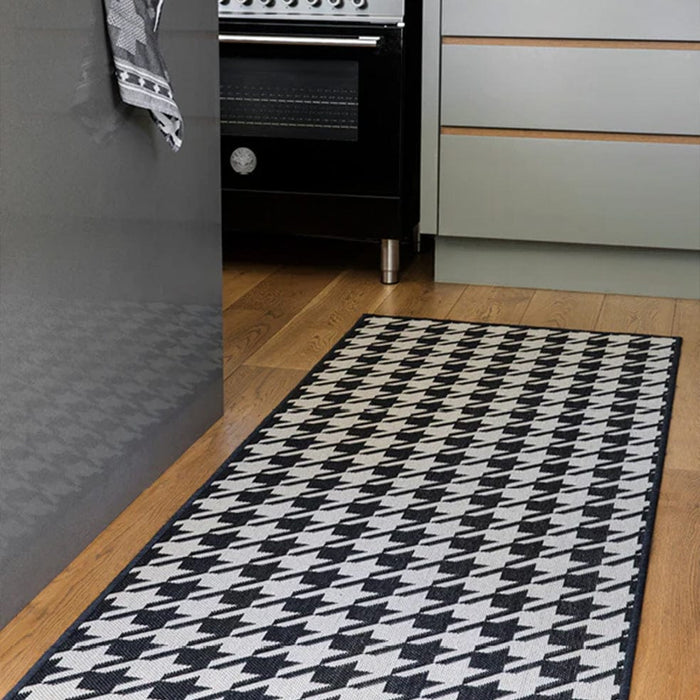 elevenpast Rugs Houndstooth Black Rug