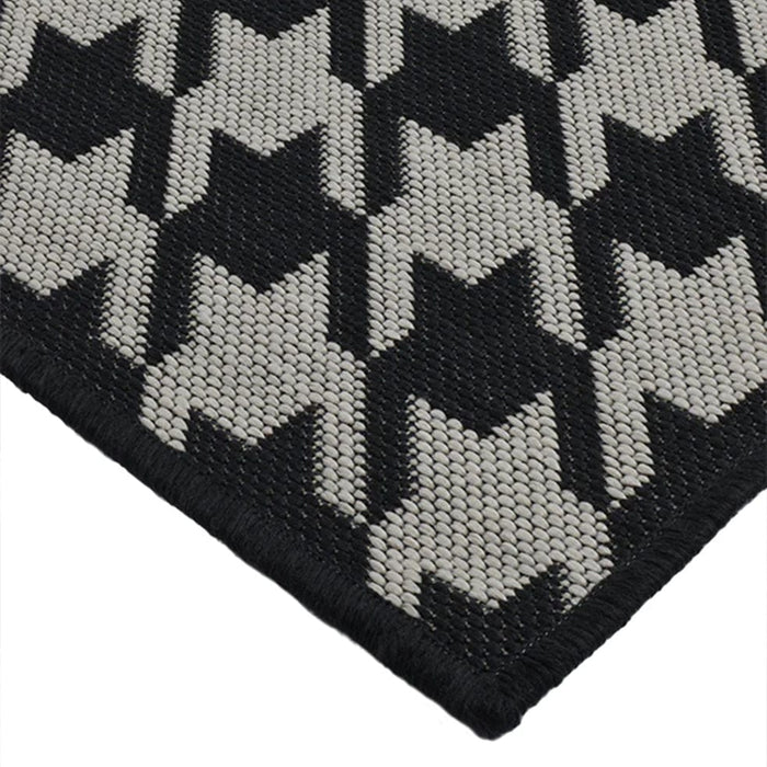 Houndstooth Black Rug | elevenpast