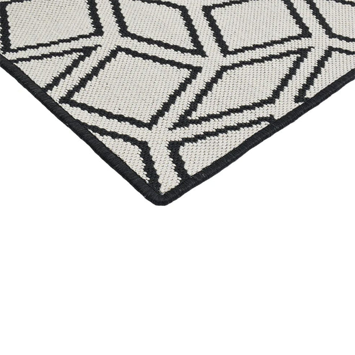 Rhombus Rug Pattern Rhombus Reversible Black Rug | elevenpast