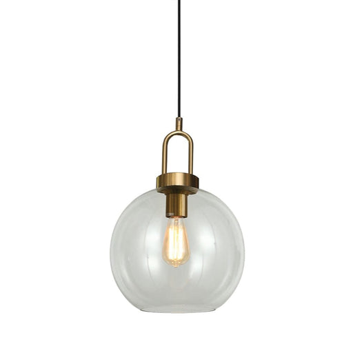 elevenpast Pendant Antique Brass | Clear Glass Elba Round Glass Pendant Light Brass with Clear | Grey 3E-KLCH-107/CL