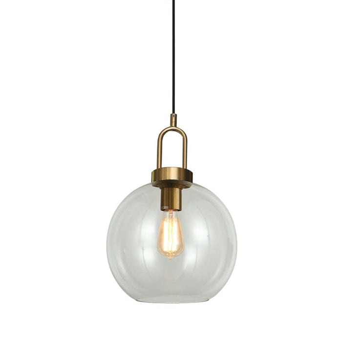 elevenpast Pendant Antique Brass | Clear Glass Elba Round Glass Pendant Light Brass with Clear | Grey 3E-KLCH-107/CL