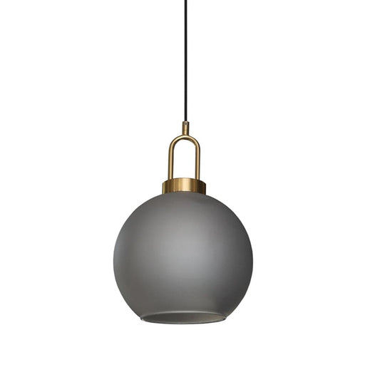 elevenpast Pendant Antique Brass | Smoke Grey Elba Round Glass Pendant Light Brass with Clear | Grey 3E-KLCH-107/SM