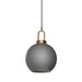 elevenpast Pendant Antique Brass | Smoke Grey Elba Round Glass Pendant Light Brass with Clear | Grey 3E-KLCH-107/SM
