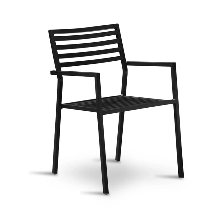 elevenpast Outdoor Chairs Matt Black Havana Aluminium Outdoor Dining Armchair – Matt White | Black 4.2010.30