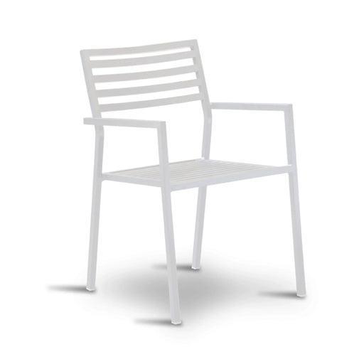 elevenpast Outdoor Chairs Matt White Havana Aluminium Outdoor Dining Armchair – Matt White | Black 4.2010.31