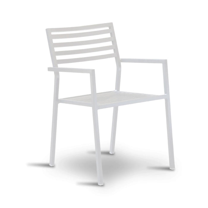 elevenpast Outdoor Chairs Matt White Havana Aluminium Outdoor Dining Armchair – Matt White | Black 4.2010.31