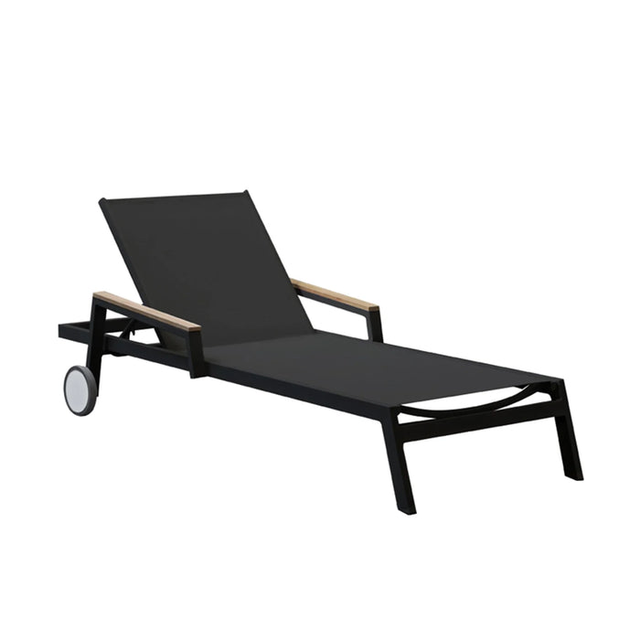 elevenpast pool lounger Black Amalfi Premium Patio Lounger – Reclining Aluminium Sunbed 4.5050.30