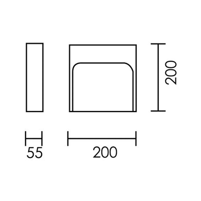 Intake Square Intake Square 8W LED Wall Downlight – IP54 Outdoor Step Light– elevenpast