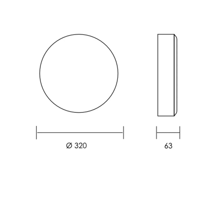 Spazio Wall light Modena Round LED Wall/Ceiling Light - Black 4503.0130