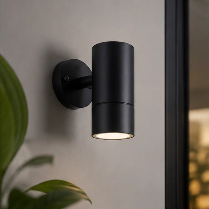 elevenpast Paulie Black GU10 Outdoor Wall Light – Up or Down 4530.1.30