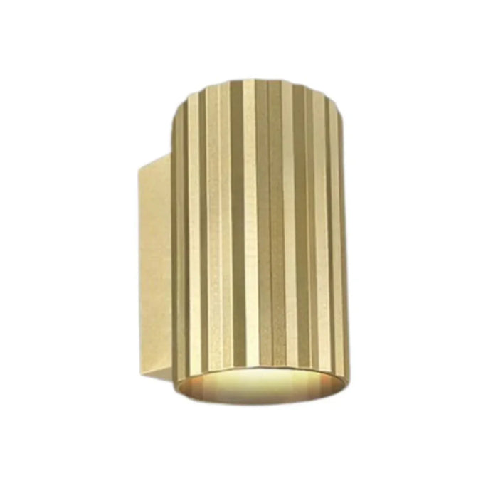 elevenpast Wall Light Golden Ribbed Modern Down Facing Wall Light 4557.1.10