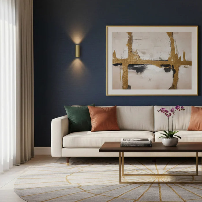 elevenpast Wall Light Golden Ribbed Modern Up Down Wall Light 4557.2.10
