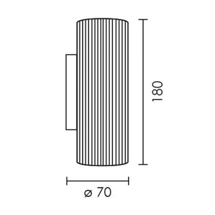 elevenpast Wall Light Golden Ribbed Modern Up Down Wall Light 4557.2.10