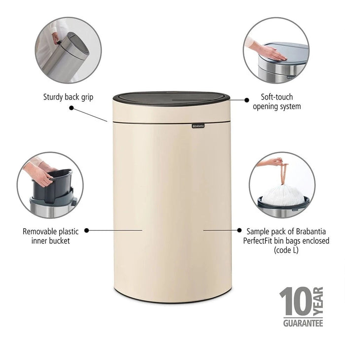 Brabantia waste bin Touch Bin New 40 litre - Multiple Colours