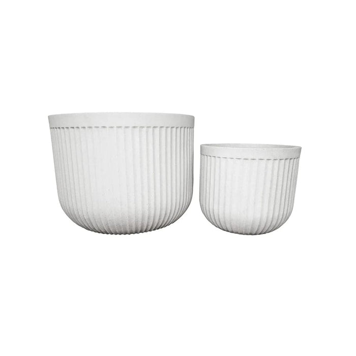 elevenpast Pots & Planters Flute Round Japi Planter White