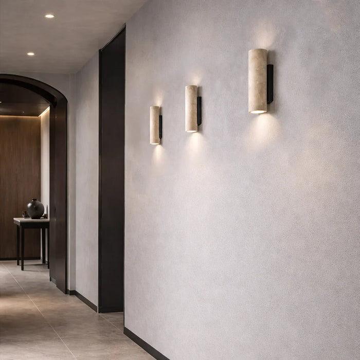 elevenpast pendant light Eterna Travertine Round Up and Down Wall Light 5253.01