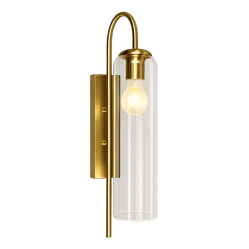 elevenpast Wall Light Gold Satin Gold Ribbed Glass Wall Light – Modern Sconce 5256.10