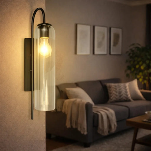 elevenpast Wall Light Satin Gold Ribbed Glass Wall Light – Modern Sconce
