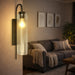elevenpast Wall Light Satin Gold Ribbed Glass Wall Light – Modern Sconce