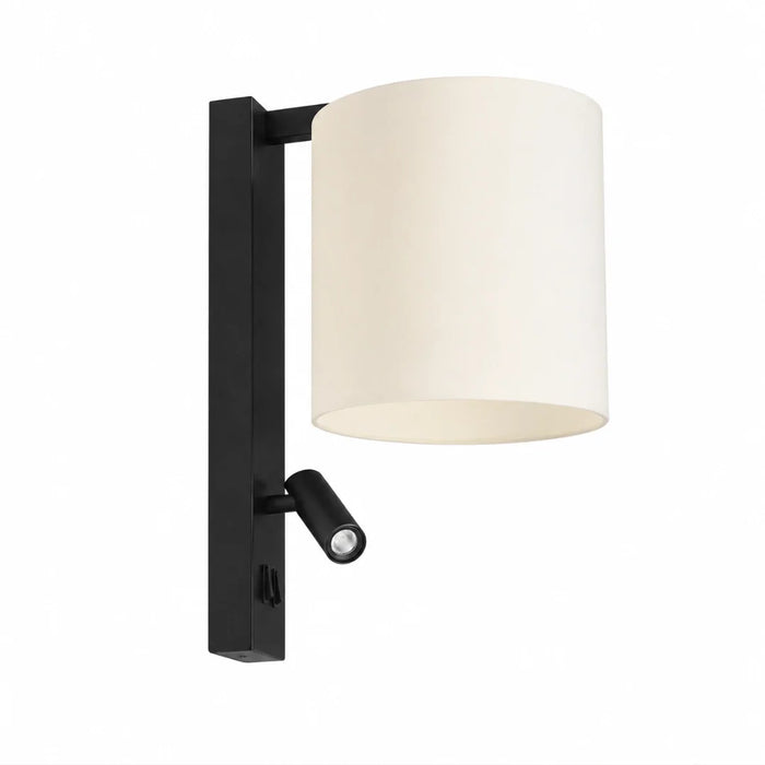 elevenpast Wall Light Black Saxon Metal Wall Light with LED Reading Light – Black or Bronze 5270.30