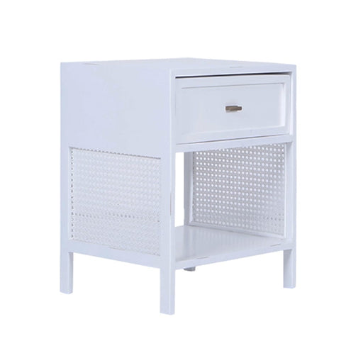 elevenpast Bedside Pedestal White Dessy One Drawer Pedestal | Black or White 5536/WHT