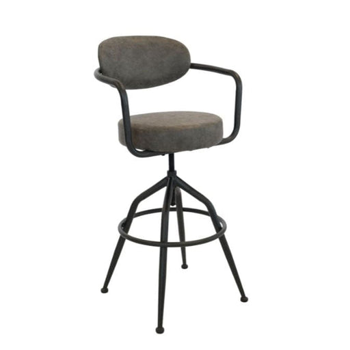elevenpast Charcoal Beatri Bar Stool - Metal and PU 597/GRY