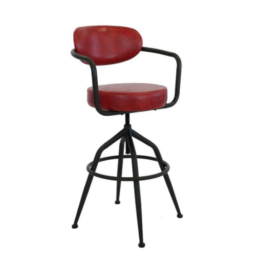 elevenpast Crimson Beatri Bar Stool - Metal and PU 597/RED