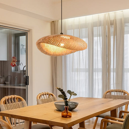 elevenpast pendant light WaveForm Rattan Pendant Light