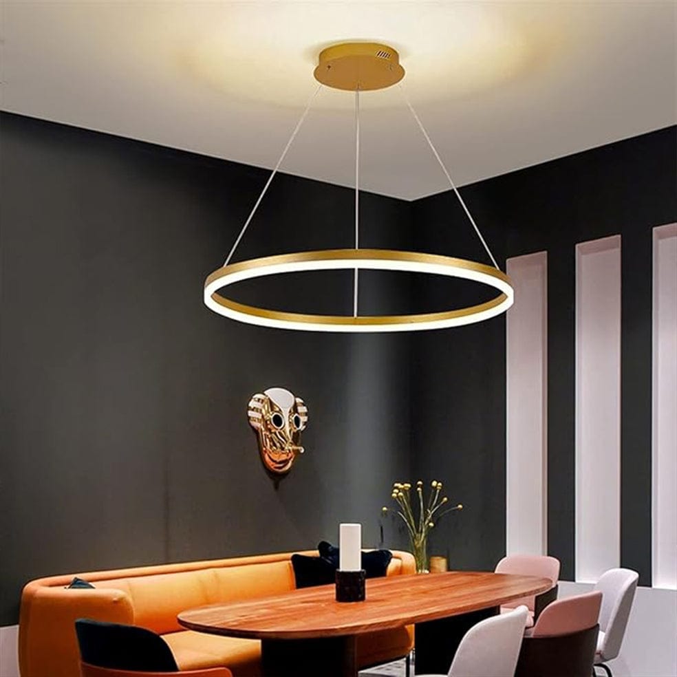 Ribbon LED Pendant Light Ring Gold Black or White– elevenpast