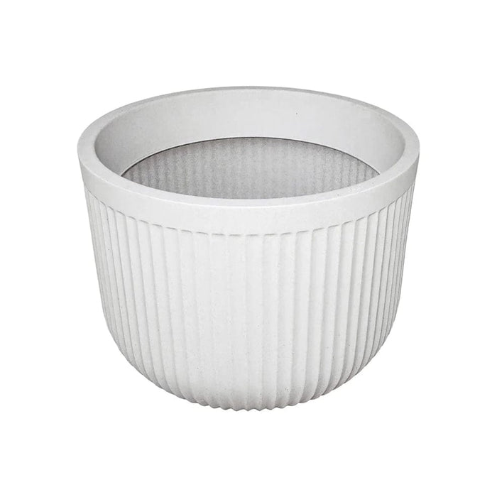 elevenpast Pots & Planters Flute Round Japi Planter White