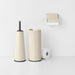 Brabantia Toilet Brush and Holder ReNew Toilet Accessory Set of 3 - Platinum | Soft Beige