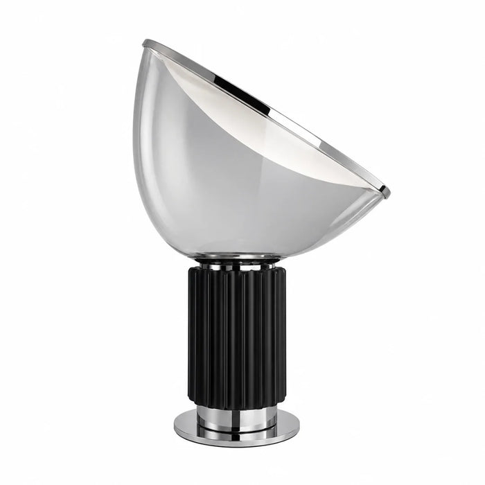 elevenpast Table Lamp Tempo Sculptural Glass Table Lamp – Black and Chrome 8492