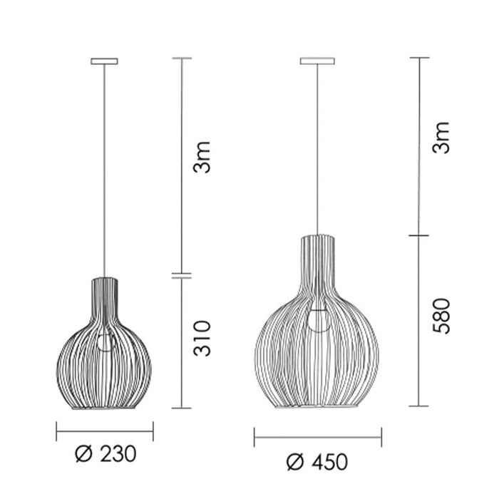 elevenpast Nube Wooden Pendant Light 8572.450