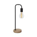 Spazio table lamp Black Loop Table Lamp - Metal and Wood 8621.30