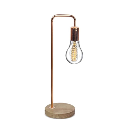 Spazio table lamp Rose Gold Loop Table Lamp - Metal and Wood 8621.42
