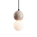 Spazio pendant light Twins Travertine and Opal Glass Pendant Light 8696.01