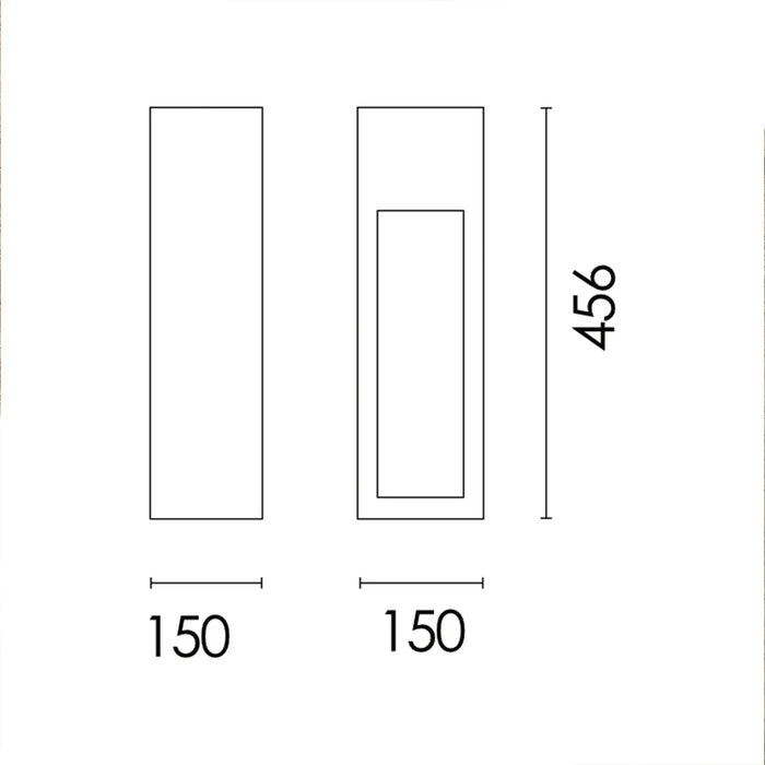 Spazio BOLLARDS Cinder LED Cement Bollard - Tall | Wide