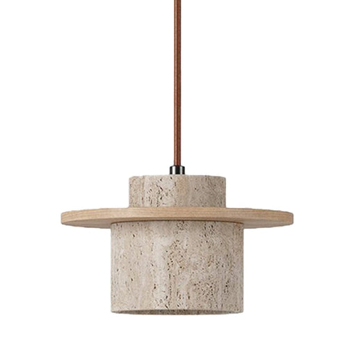 Spazio Pendant Lights Oak and Travertine Seattle Marble and Wood Pendant Light Oak | Walnut 8740.01
