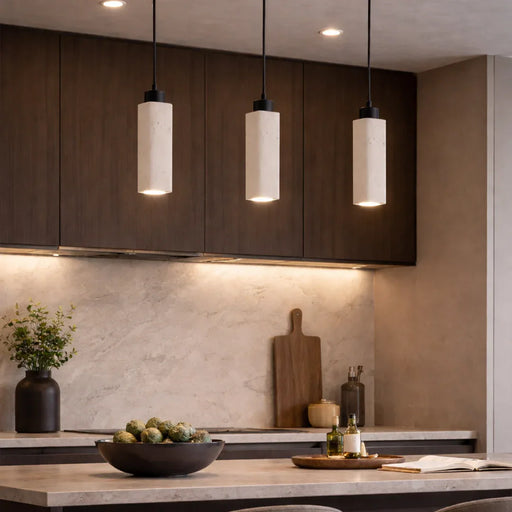 elevenpast pendant light Eterna Travertine Square Pendant Light 8741.01