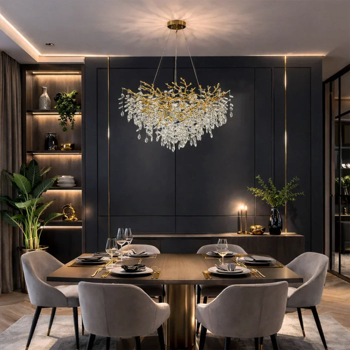elevenpast chandelier light Gold Crystal Chandelier for Dining Room – Palazzo 8785.10