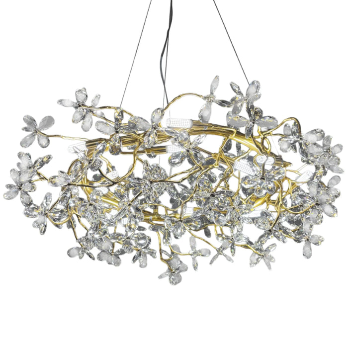 elevenpast chandelier light Champagne Crystal Floral Ring Chandelier – Modern Luxury Ceiling Light 8786.01.09